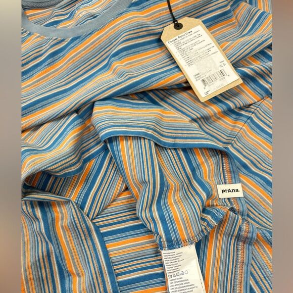 Prana Men's Cooper Point Crew tee shirt Organic Cotton Striped size XXL - Picture 9 of 12